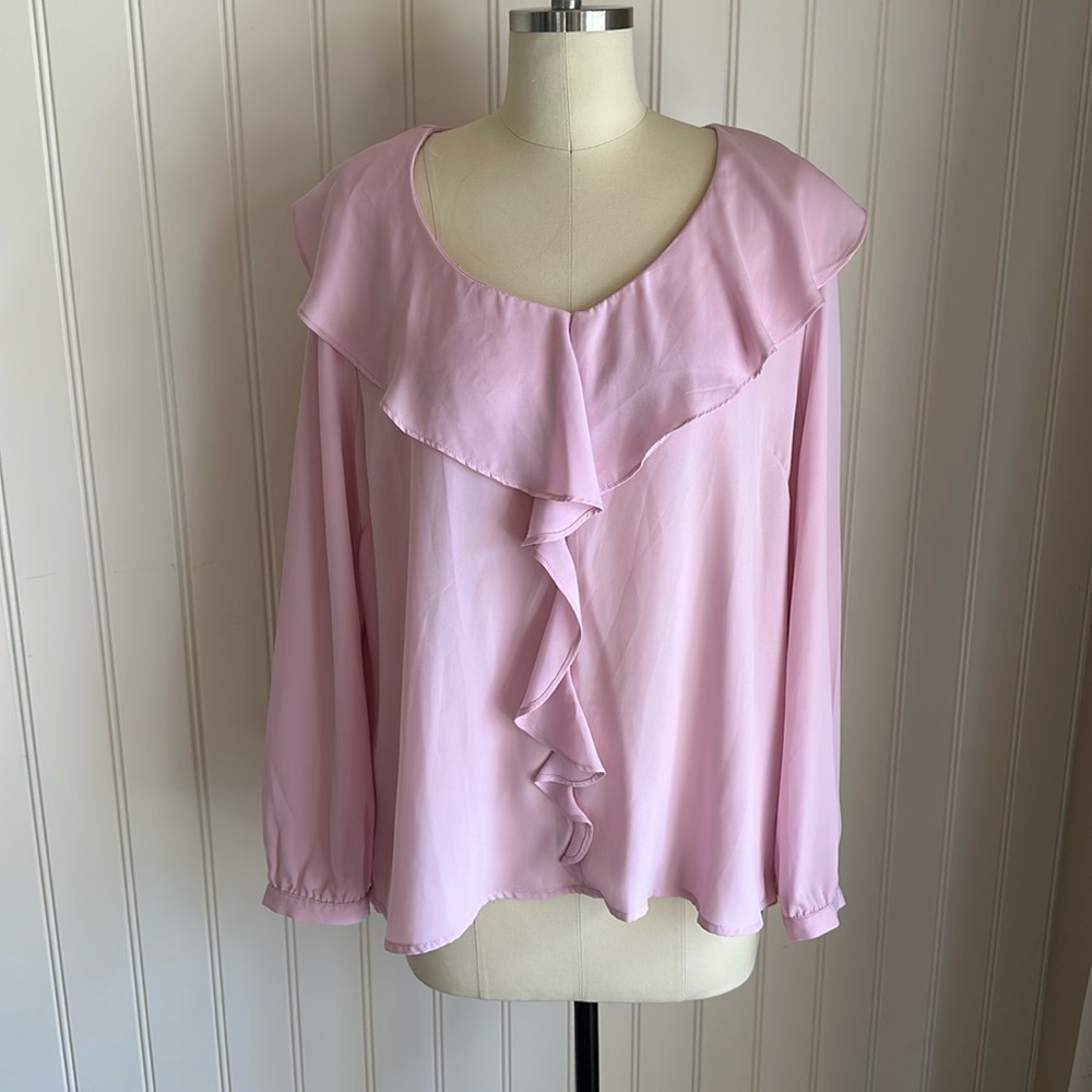 Pink Ruffle Blouse - Picture 1 of 3